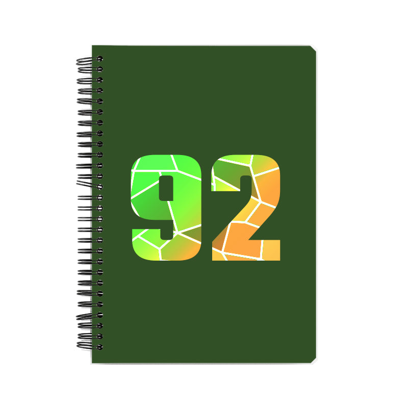 92 Number Notebook (Olive Green)