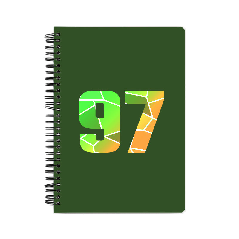 97 Number Notebook (Olive Green)