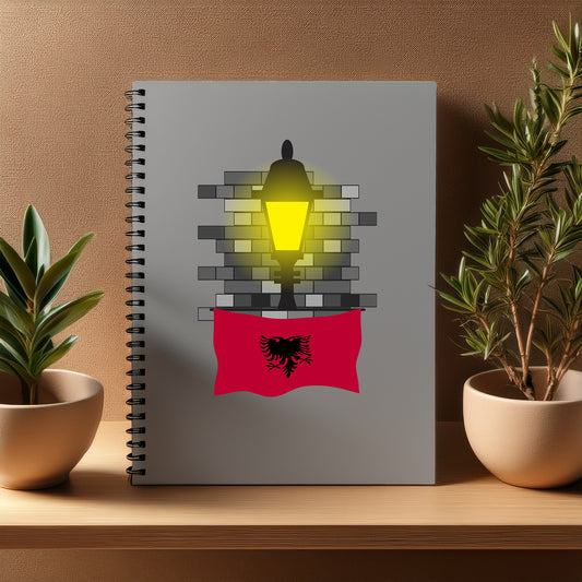 Albania  Street Lamp Bricks Notebook