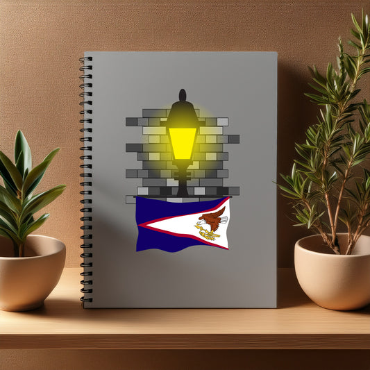 American Samoa  Street Lamp Bricks Notebook