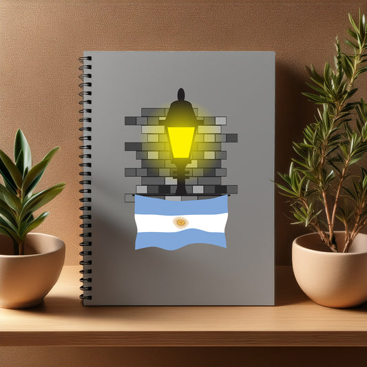 Argentina  Street Lamp Bricks Notebook