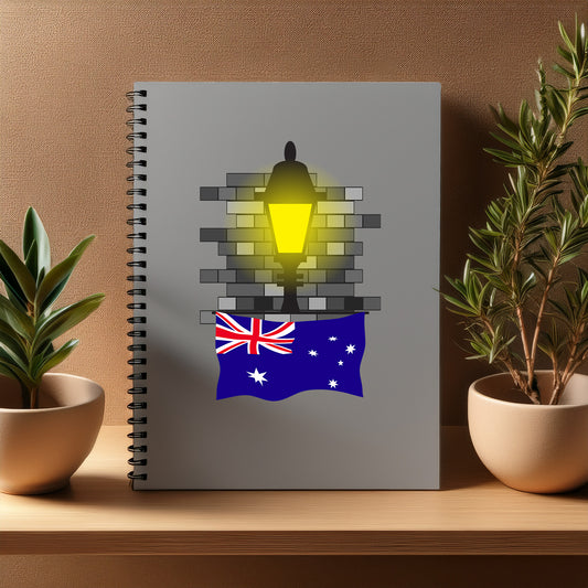 Australia  Street Lamp Bricks Notebook