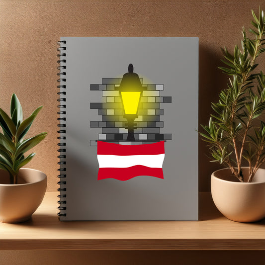 Austria  Street Lamp Bricks Notebook