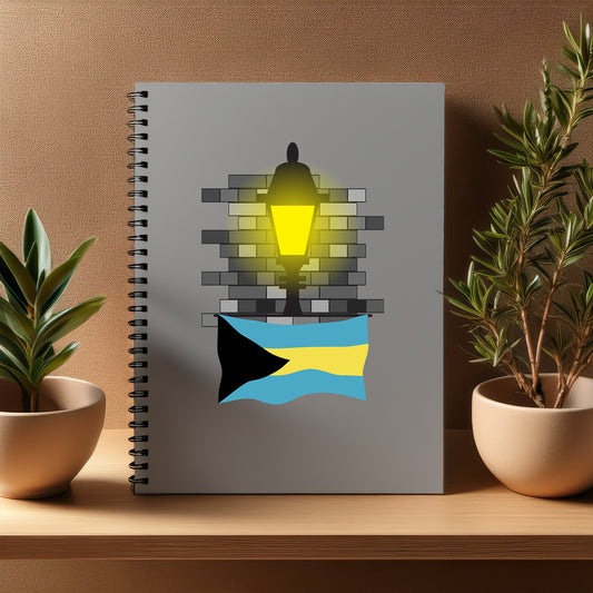 Bahamas  Street Lamp Bricks Notebook
