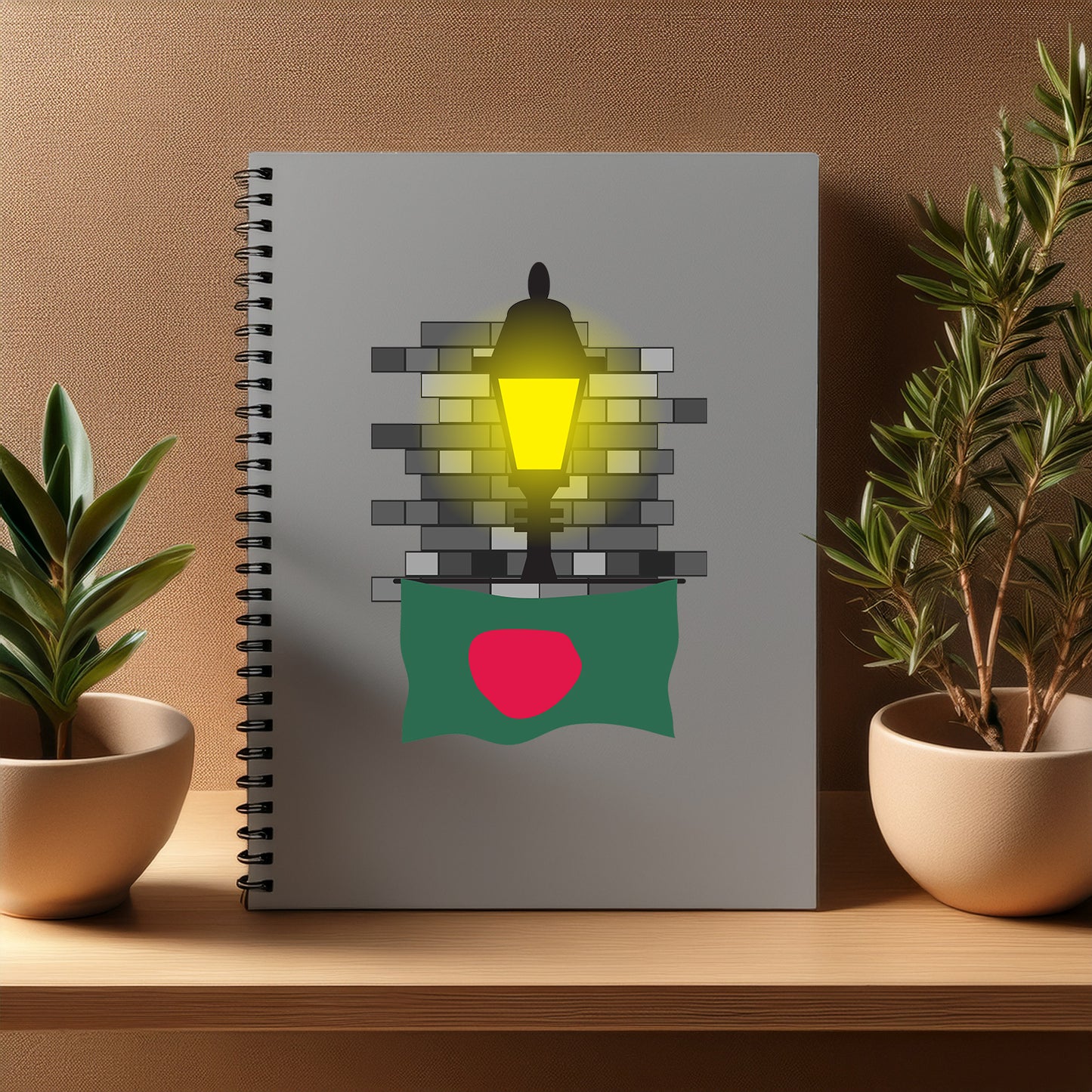 Bangladesh  Street Lamp Bricks Notebook