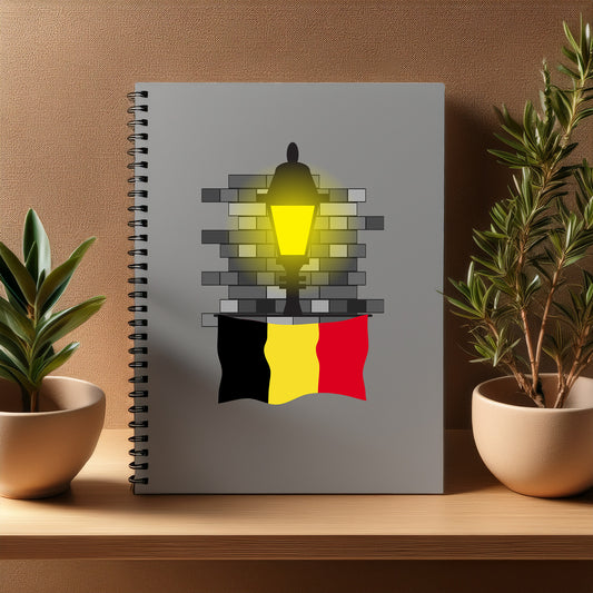 Belgium  Street Lamp Bricks Notebook
