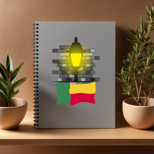 Benin  Street Lamp Bricks Notebook