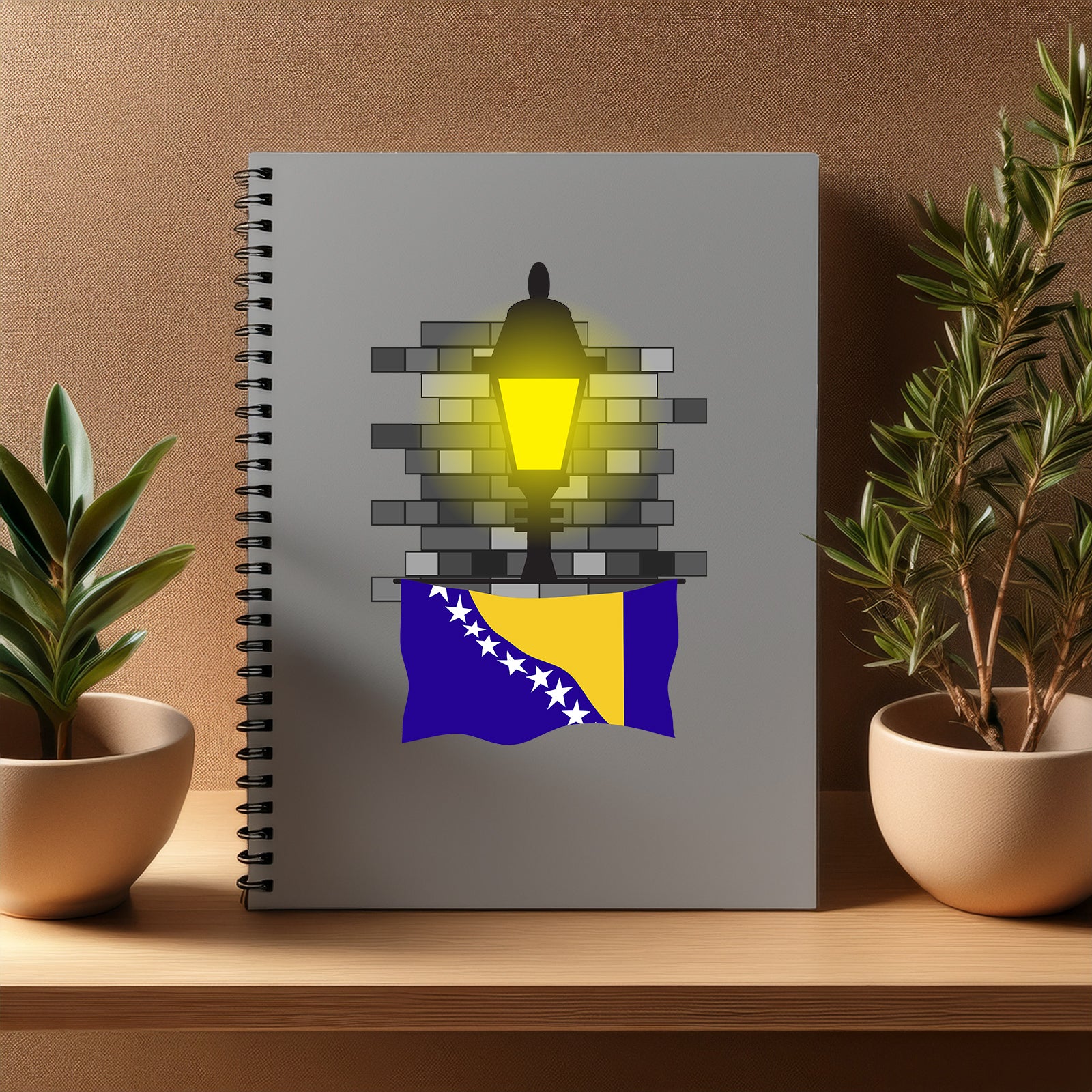 Bosnia and Herzegovina  Street Lamp Bricks Notebook