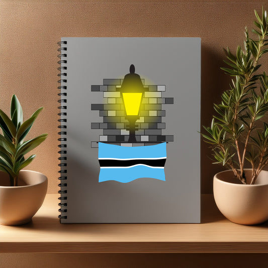 Botswana  Street Lamp Bricks Notebook