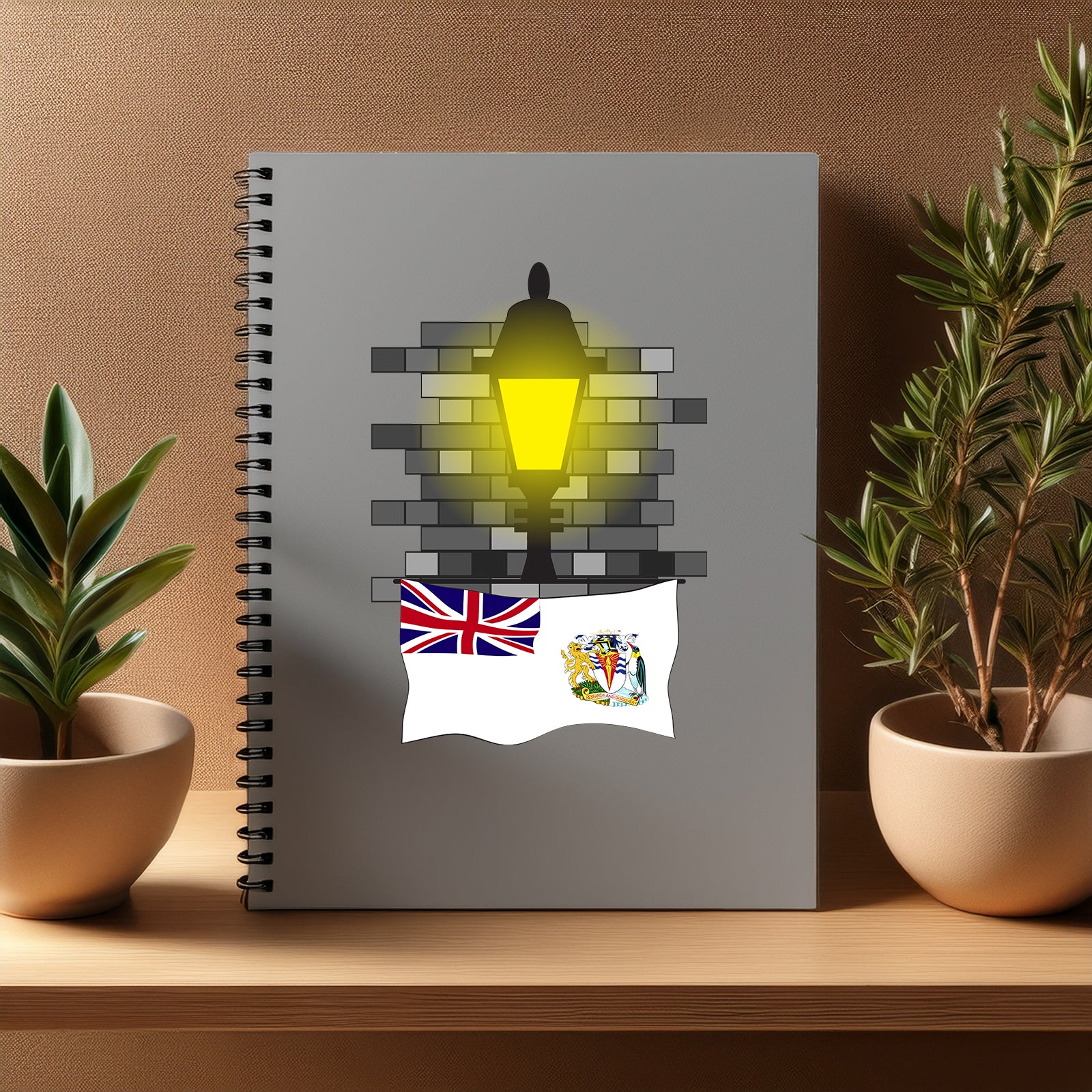 British Antarctic Territory  Street Lamp Bricks Notebook