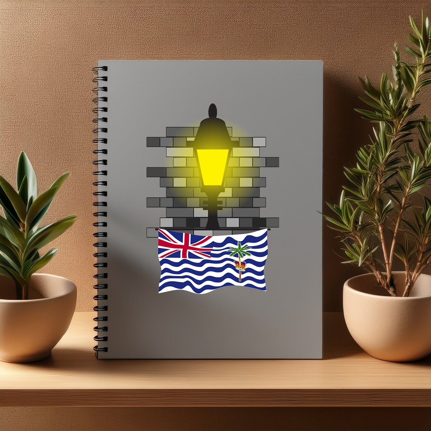 British Indian Ocean Territory  Street Lamp Bricks Notebook