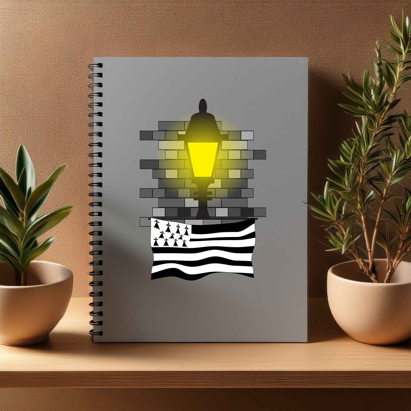 Brittany  Street Lamp Bricks Notebook