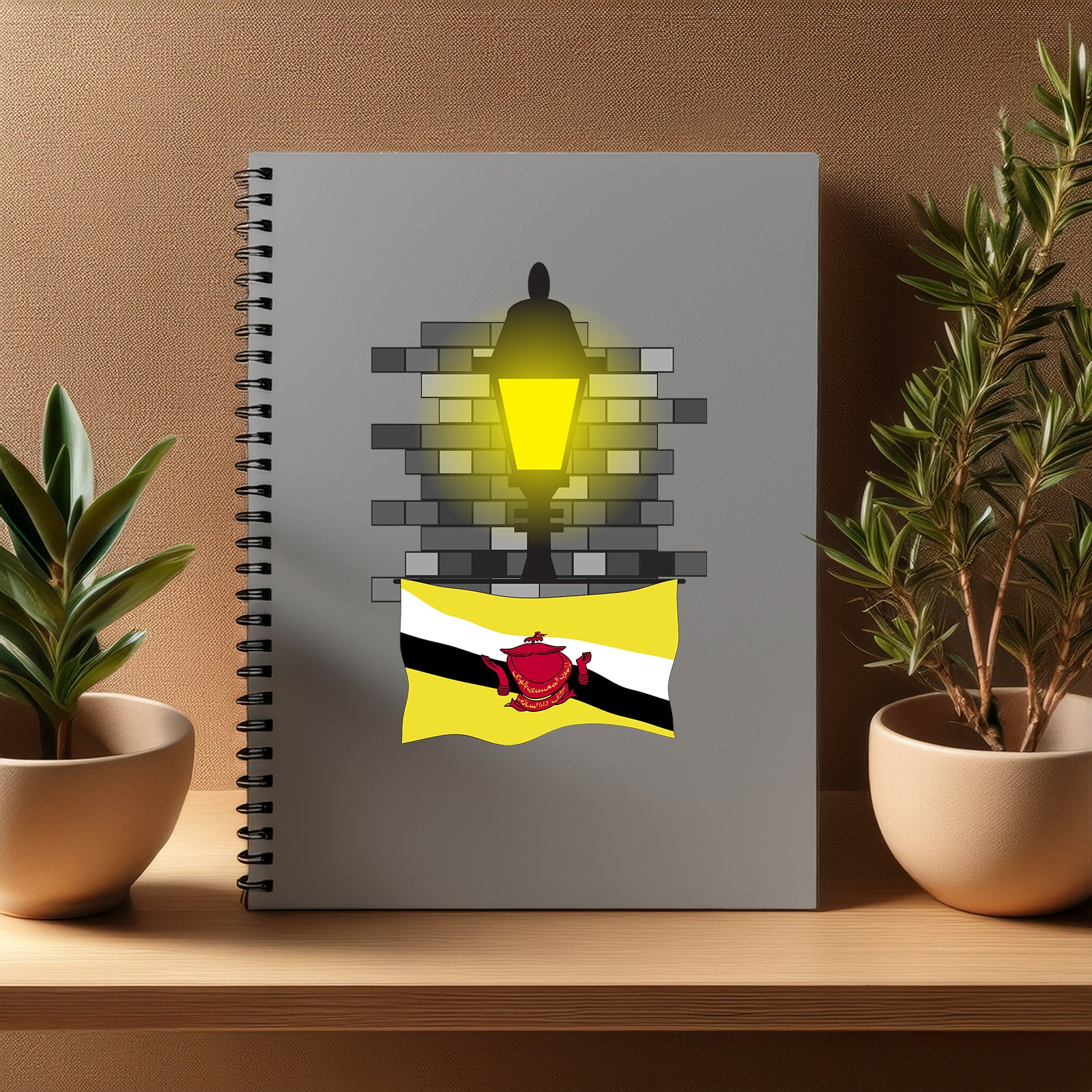 Brunei  Street Lamp Bricks Notebook