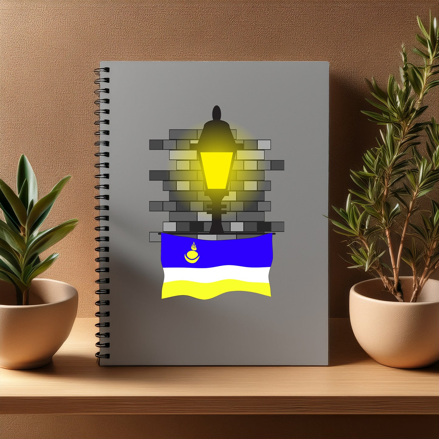 Buryatia  Street Lamp Bricks Notebook