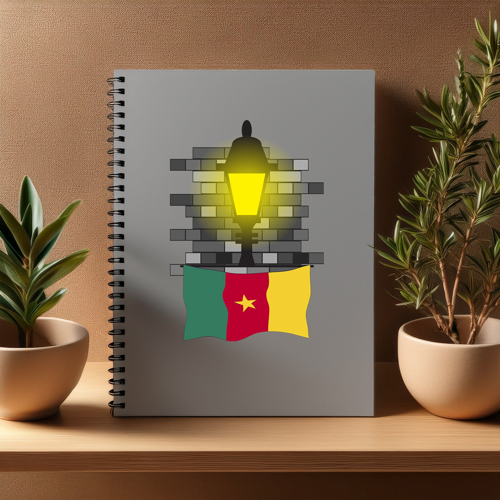Cameroon  Street Lamp Bricks Notebook
