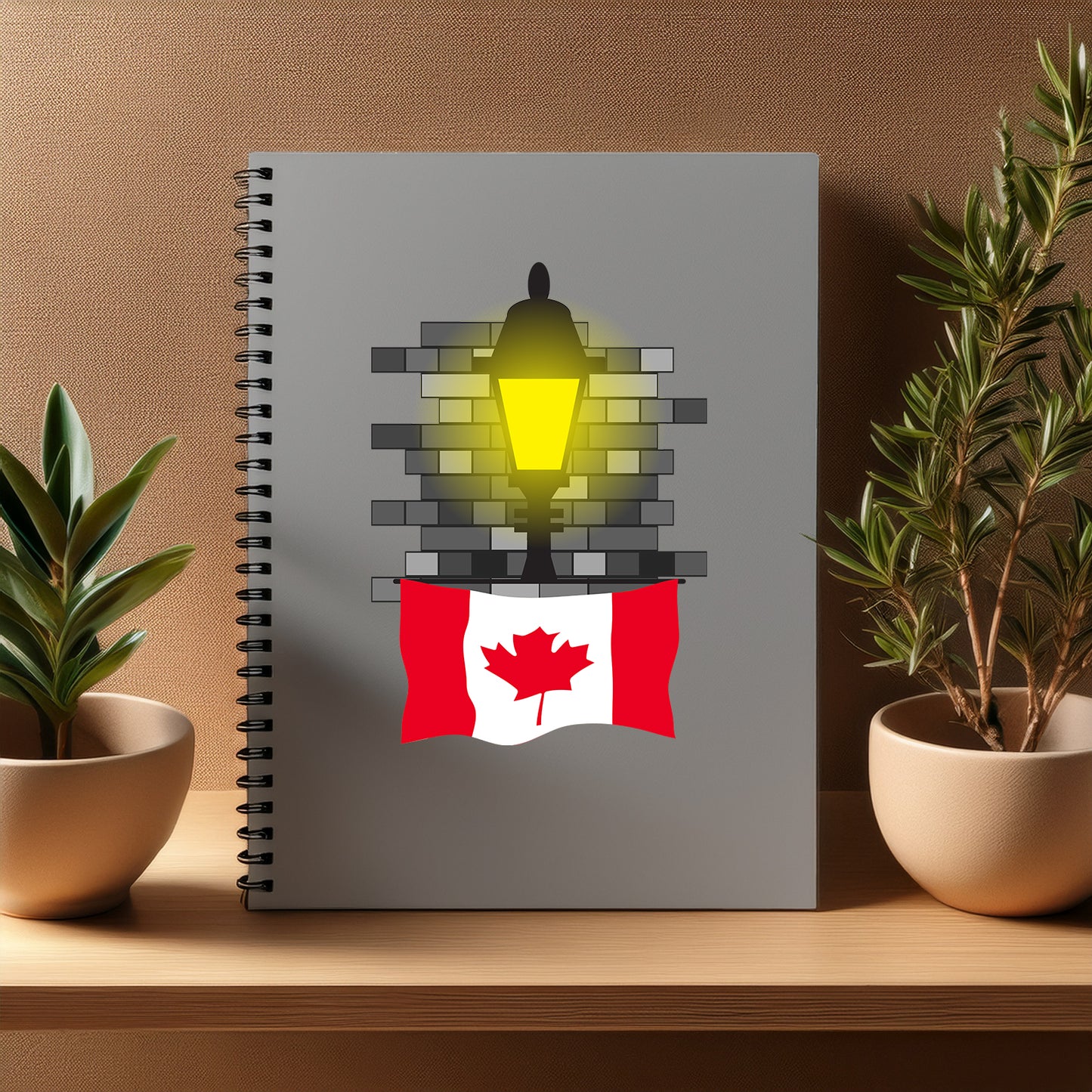 Canada  Street Lamp Bricks Notebook