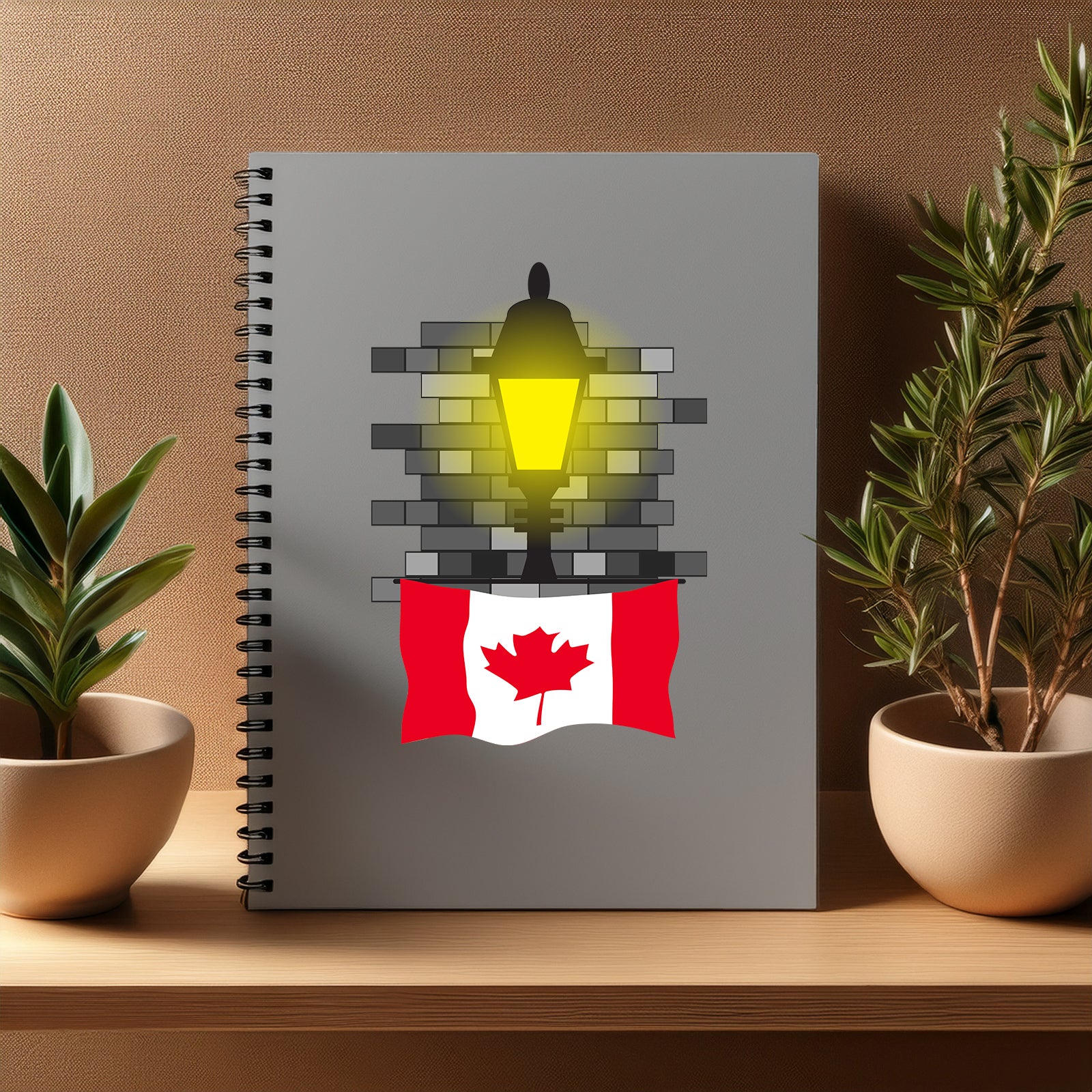 Canada  Street Lamp Bricks Notebook