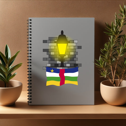 Central African Republic  Street Lamp Bricks Notebook