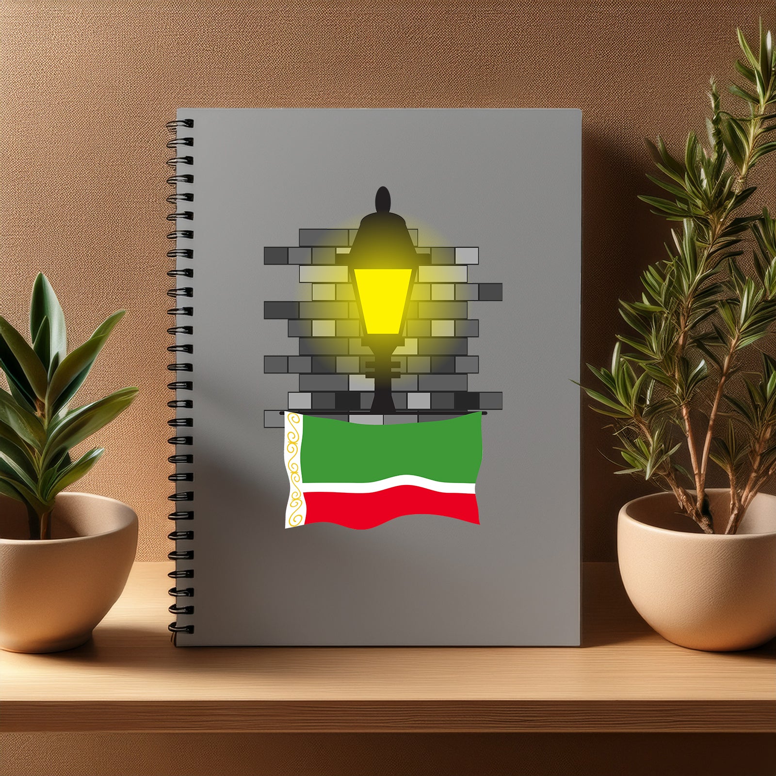 Chechen Republic  Street Lamp Bricks Notebook