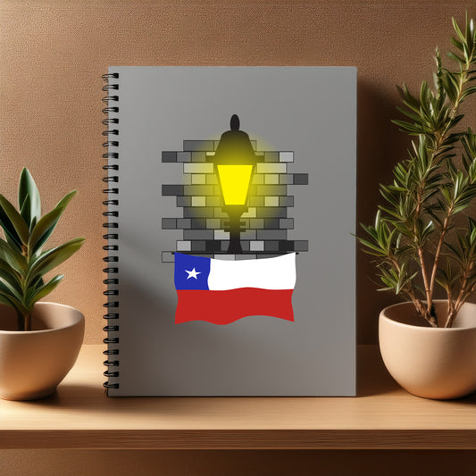 Chile  Street Lamp Bricks Notebook