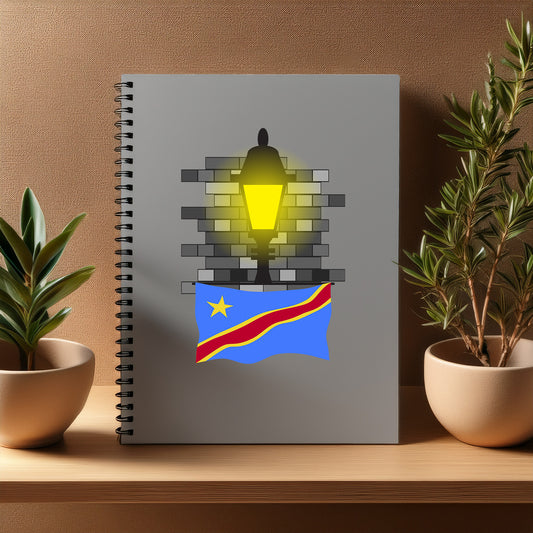 Congo Democratic Republic of the  Street Lamp Bricks Notebook