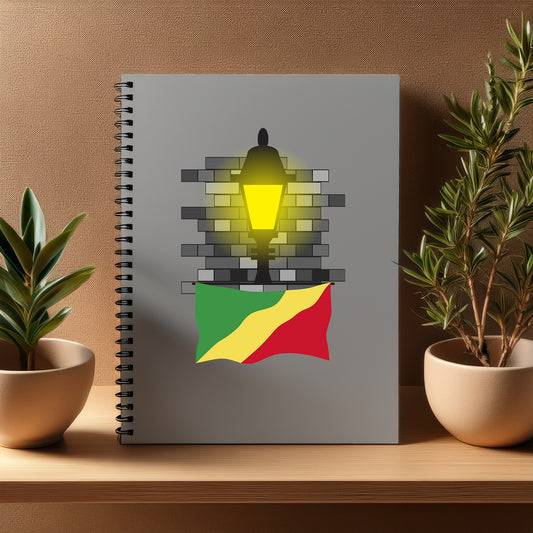 Congo Republic of the  Street Lamp Bricks Notebook