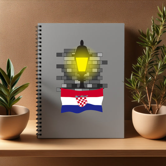 Croatia  Street Lamp Bricks Notebook