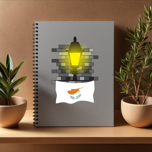 Cyprus  Street Lamp Bricks Notebook