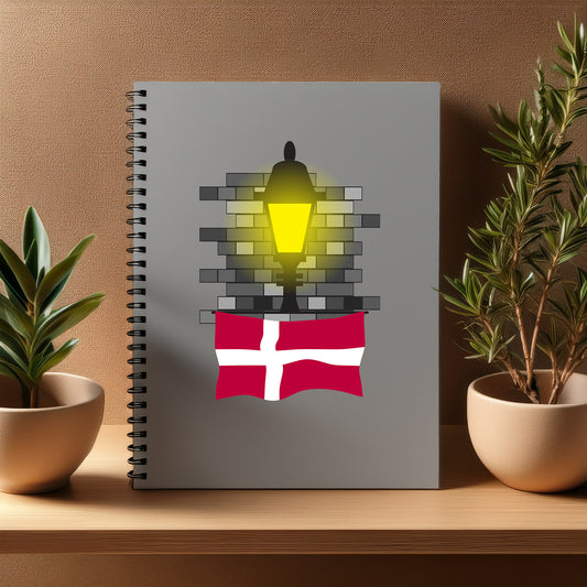 Denmark  Street Lamp Bricks Notebook