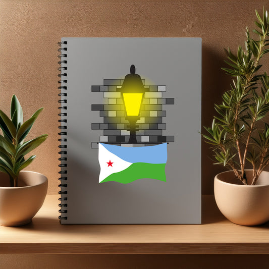 Djibouti  Street Lamp Bricks Notebook