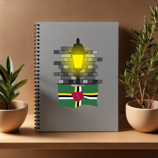 Dominica  Street Lamp Bricks Notebook