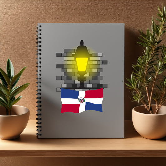 Dominican Republic  Street Lamp Bricks Notebook