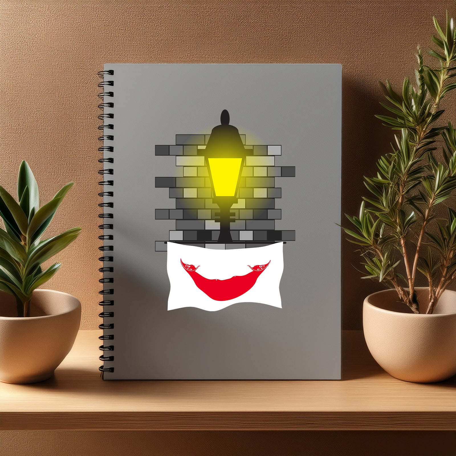 Easter Island Rapa Nui  Street Lamp Bricks Notebook