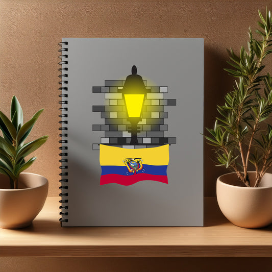 Ecuador  Street Lamp Bricks Notebook
