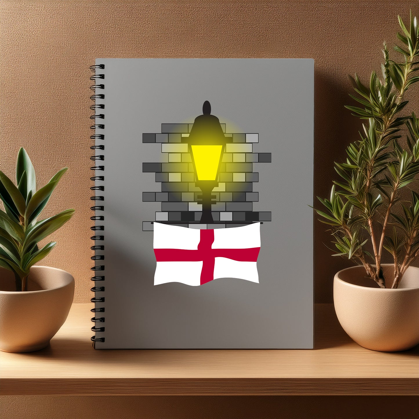 England  Street Lamp Bricks Notebook