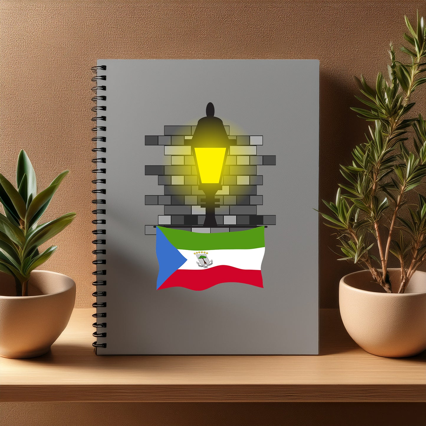 Equatorial Guinea  Street Lamp Bricks Notebook