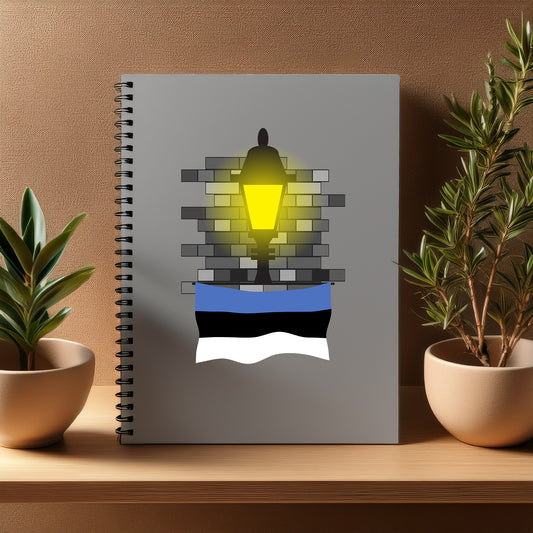 Estonia  Street Lamp Bricks Notebook