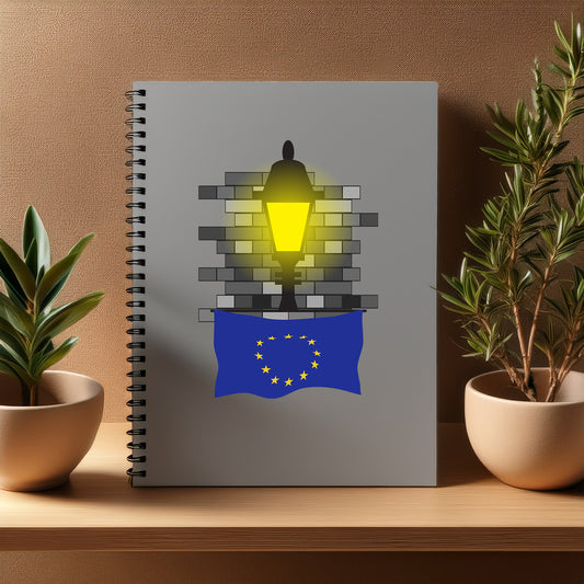 European Union  Street Lamp Bricks Notebook