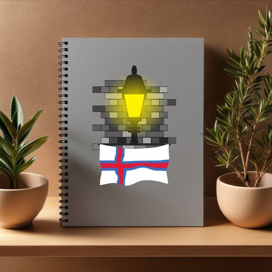 Faroe Islands  Street Lamp Bricks Notebook