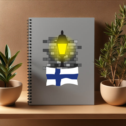 Finland  Street Lamp Bricks Notebook