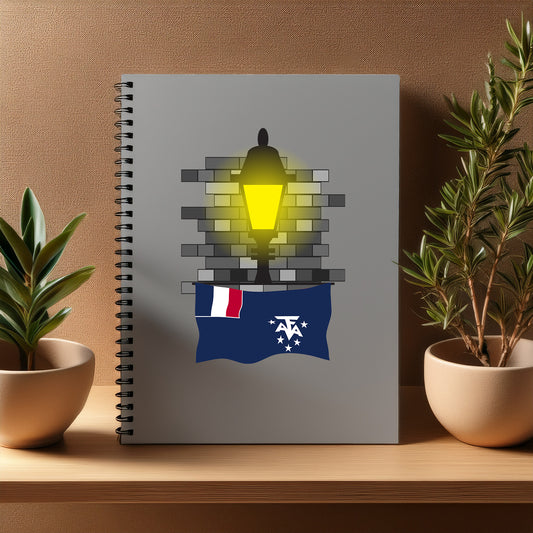French Southern and Antarctic Lands  Street Lamp Bricks Notebook
