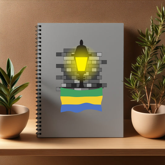 Gabon  Street Lamp Bricks Notebook