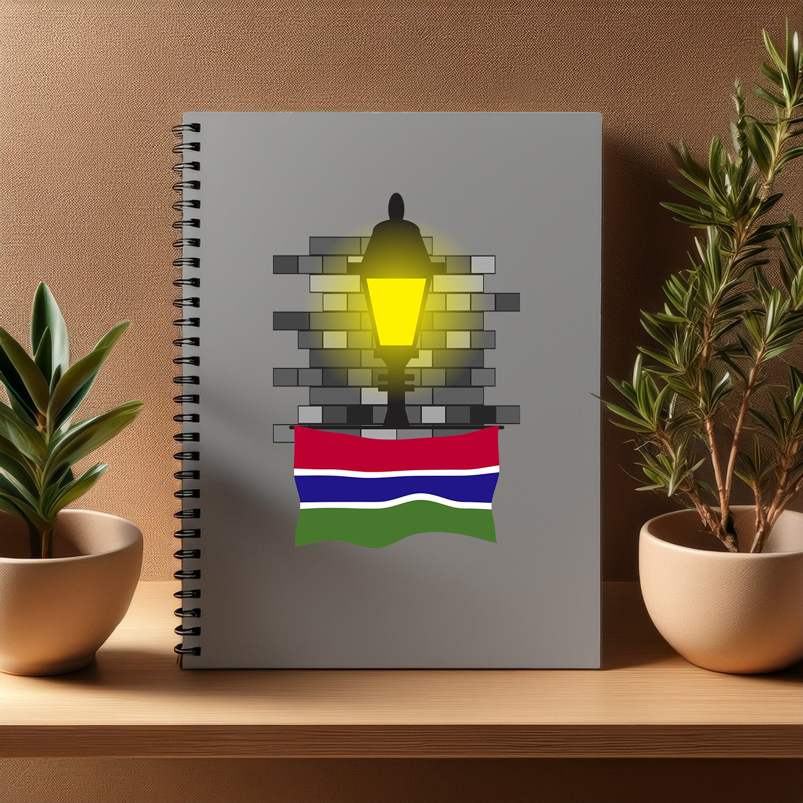Gambia  Street Lamp Bricks Notebook