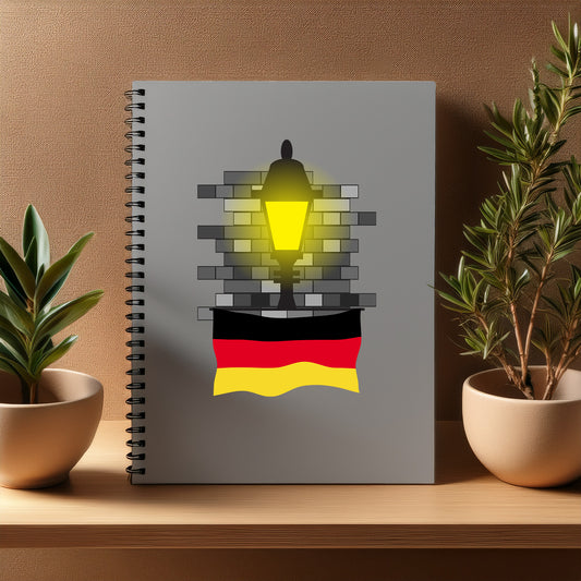 Germany  Street Lamp Bricks Notebook