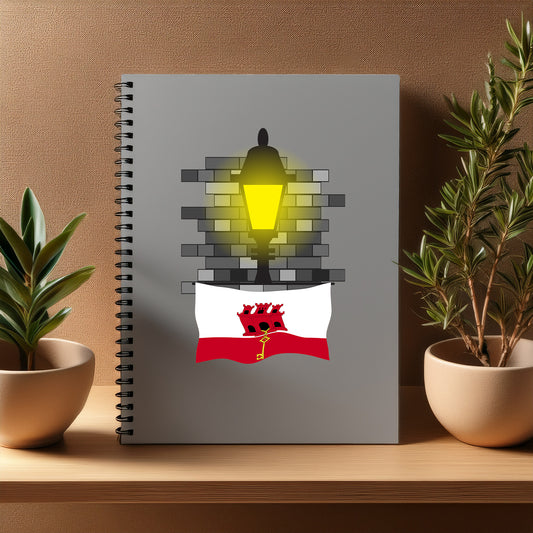 Gibraltar  Street Lamp Bricks Notebook