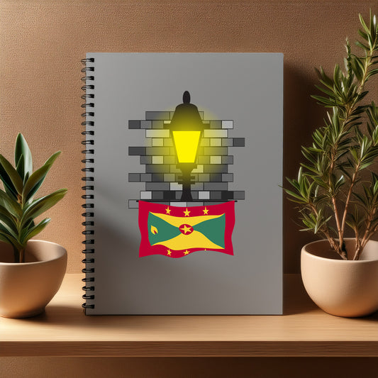 Grenada  Street Lamp Bricks Notebook