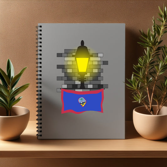 Guam  Street Lamp Bricks Notebook