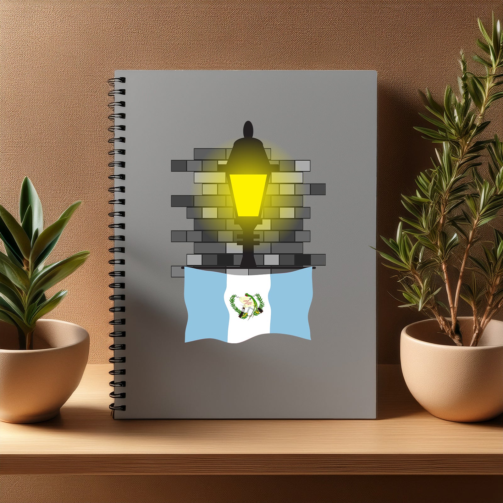 Guatemala  Street Lamp Bricks Notebook