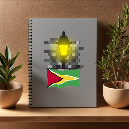 Guyana  Street Lamp Bricks Notebook