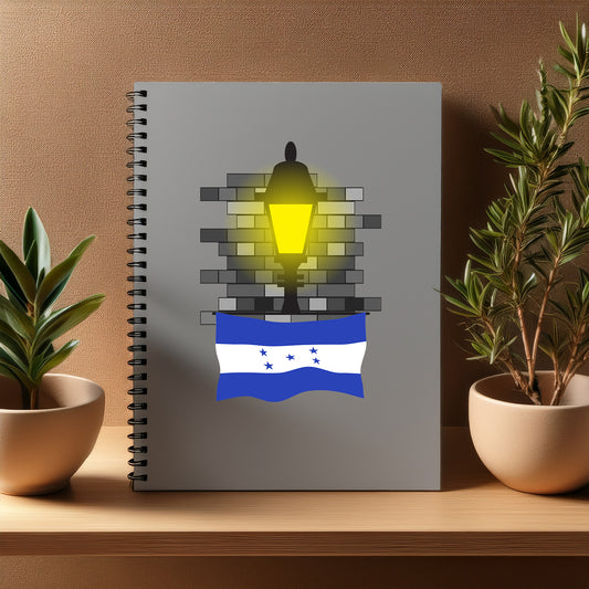 Honduras  Street Lamp Bricks Notebook